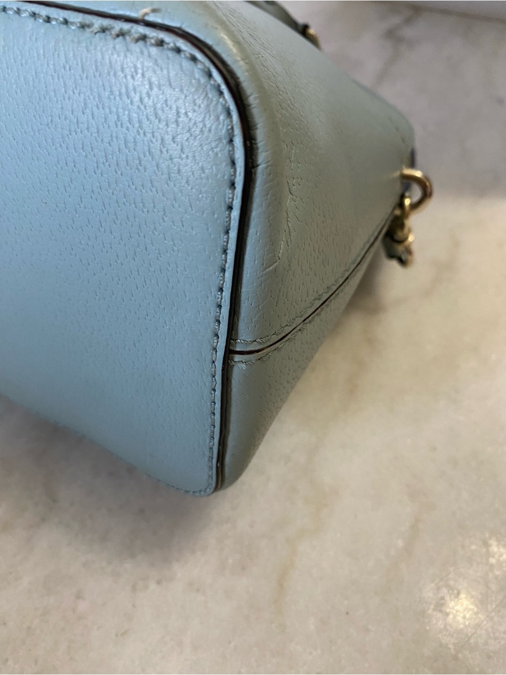 Kate Spade Grove Street Carli Blue Leather Satchel Crossbody WKRU4192 - Picture 6 of 11